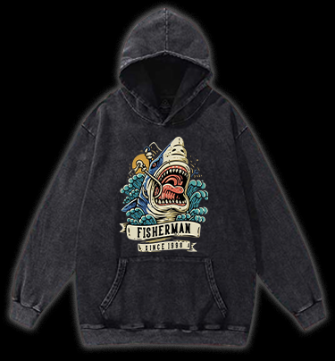 Shark Frenzy Vintage Washed 100% Cotton Hoodie