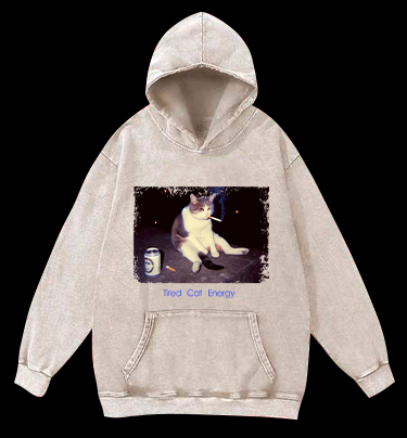 Cool Smoker Vibe Vintage Washed 100% Cotton Hoodie