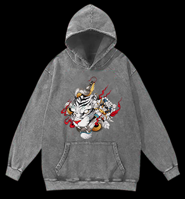 Fangs of the Tiger Vintage Washed 100% Cotton Hoodie