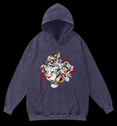 Fangs of the Tiger Vintage Washed 100% Cotton Hoodie