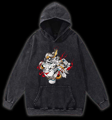 Fangs of the Tiger Vintage Washed 100% Cotton Hoodie