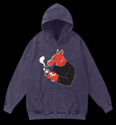 Bad Dog Attitude Vintage Washed 100% Cotton Hoodie