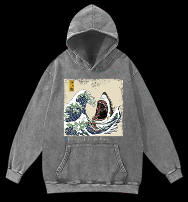 The Great Shark Wave Vintage Washed 100% Cotton Hoodie