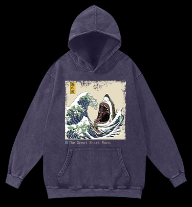 The Great Shark Wave Vintage Washed 100% Cotton Hoodie
