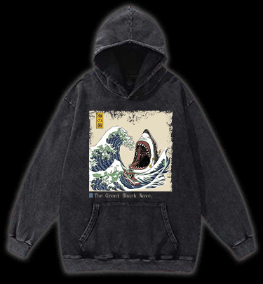 The Great Shark Wave Vintage Washed 100% Cotton Hoodie