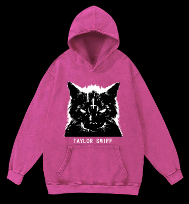 Dark - eyed Cat Vintage Washed 100% Cotton Hoodie