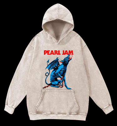 Pearl Jam  Dog Vintage Washed 100% Cotton Hoodie