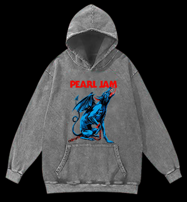 Pearl Jam  Dog Vintage Washed 100% Cotton Hoodie