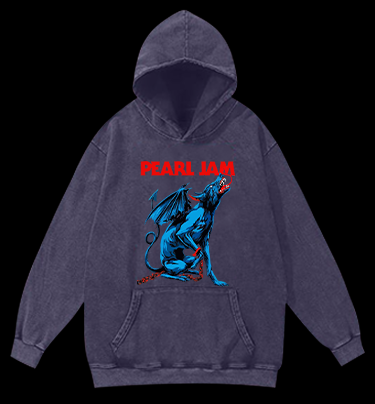 Pearl Jam  Dog Vintage Washed 100% Cotton Hoodie