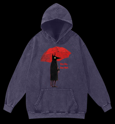 Stay Dry, Stay Wolf Vintage Washed 100% Cotton Hoodie