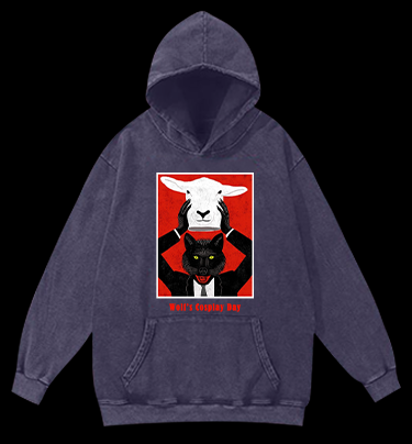 Wolf's Cosplay Day Vintage Washed 100% Cotton Hoodie