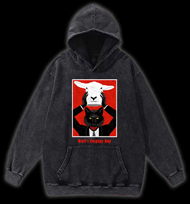 Wolf's Cosplay Day Vintage Washed 100% Cotton Hoodie