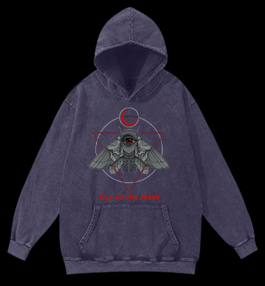 Eye of the Moth Vintage Washed 100% Cotton Hoodie