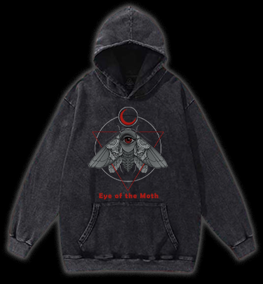 Eye of the Moth Vintage Washed 100% Cotton Hoodie