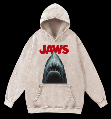 JAWS Shark Vintage Washed 100% Cotton Hoodie
