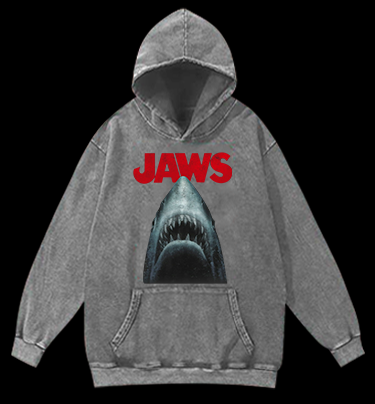 JAWS Shark Vintage Washed 100% Cotton Hoodie