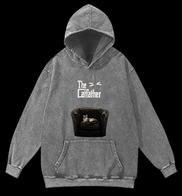 The Catfather Vintage Washed 100% Cotton Hoodie