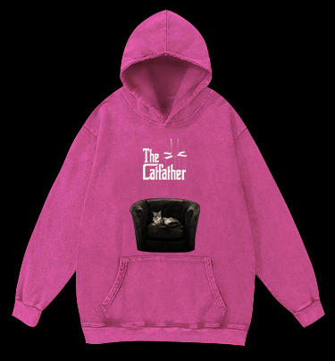 The Catfather Vintage Washed 100% Cotton Hoodie