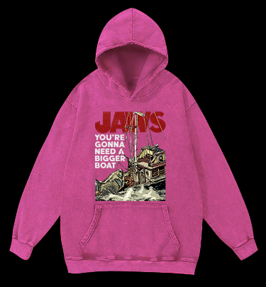 JAWS Shark Vintage Washed 100% Cotton Hoodie