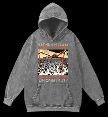 Spider WILL BE TAKING MY LEAVE Vintage Washed 100% Cotton Hoodie