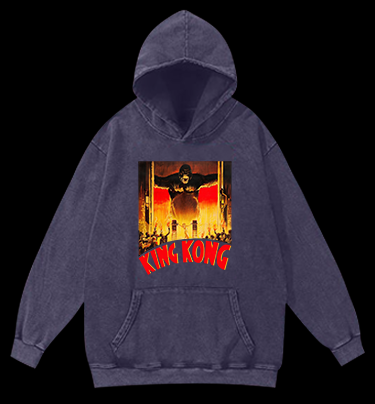Kong King Vintage Washed 100% Cotton Hoodie