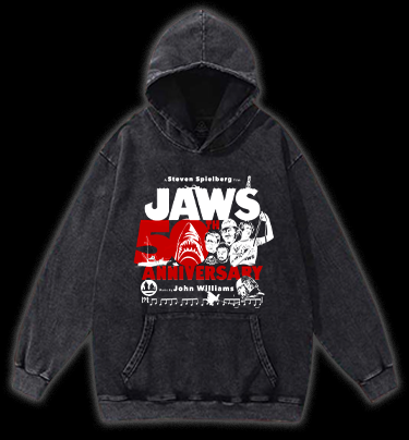 JAWS  Shark Vintage Washed 100% Cotton Hoodie