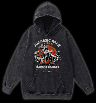 JURASSIC PARK Vintage Washed 100% Cotton Hoodie