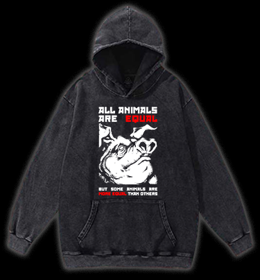 The Ruling Pigs of Equality Vintage Washed 100% Cotton Hoodie