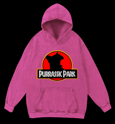 Purrassic Park Vintage Washed 100% Cotton Hoodie