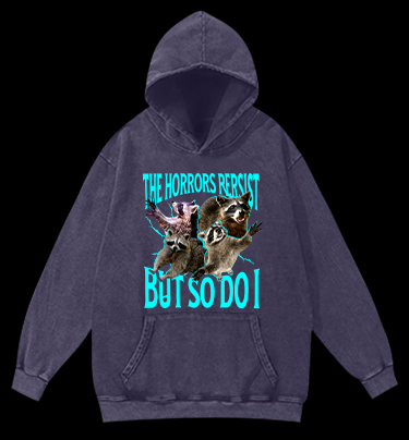 Panic Raccoon Vintage Washed 100% Cotton Hoodie