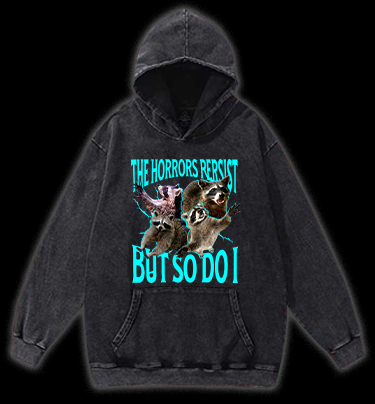 Panic Raccoon Vintage Washed 100% Cotton Hoodie