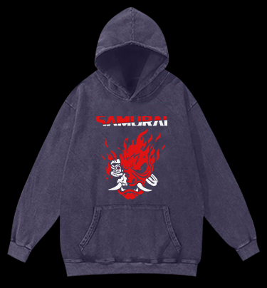 Samurai Band Vintage Washed 100% Cotton Hoodie