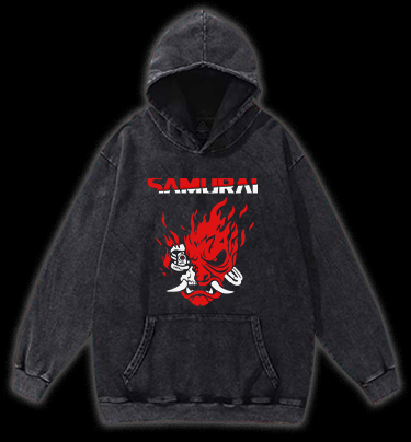 Samurai Band Vintage Washed 100% Cotton Hoodie