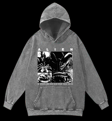 Xenomorph Vintage Washed 100% Cotton Hoodie