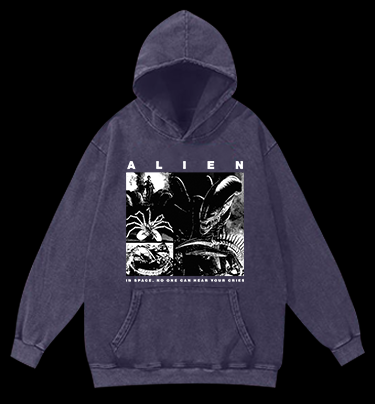 Xenomorph Vintage Washed 100% Cotton Hoodie