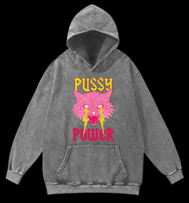 Feline Fury Vintage Washed 100% Cotton Hoodie