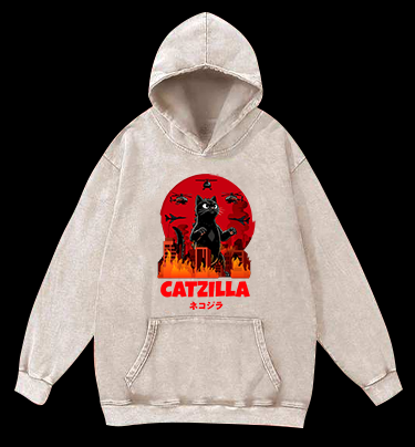 CATZILLA Monster Vintage Washed 100% Cotton Hoodie