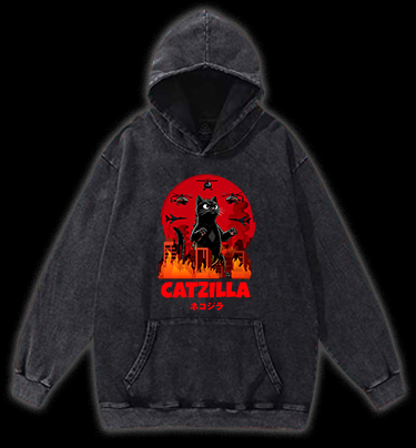 CATZILLA Monster Vintage Washed 100% Cotton Hoodie