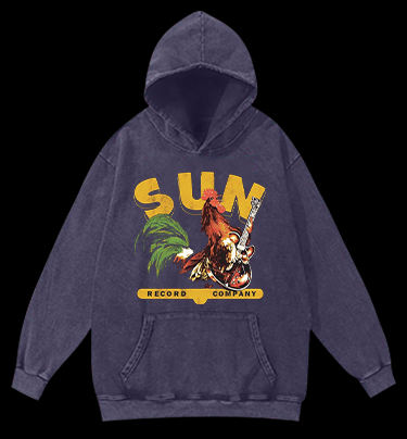 Record Company Rooster Vintage Washed 100% Cotton Hoodie
