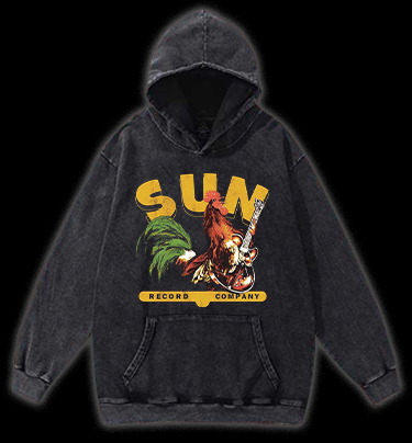Record Company Rooster Vintage Washed 100% Cotton Hoodie