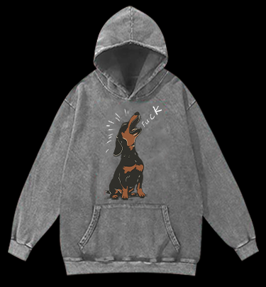 Dachshund fuck Vintage Washed 100% Cotton Hoodie