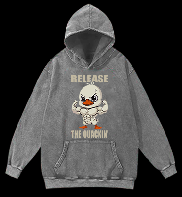 Quackin Duck Gym Vintage Washed 100% Cotton Hoodie