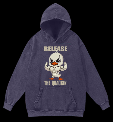 Quackin Duck Gym Vintage Washed 100% Cotton Hoodie