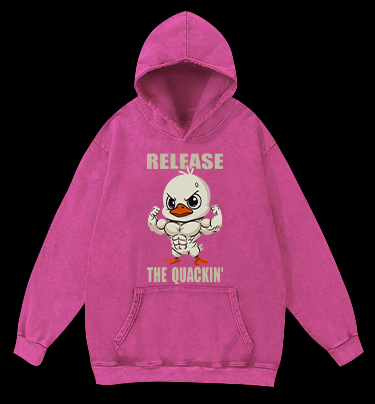 Quackin Duck Gym Vintage Washed 100% Cotton Hoodie