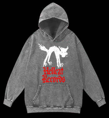 Hellcat Records Vintage Washed 100% Cotton Hoodie