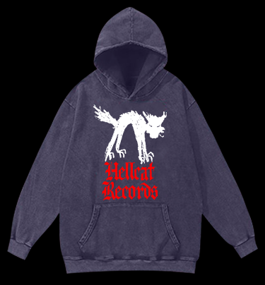 Hellcat Records Vintage Washed 100% Cotton Hoodie