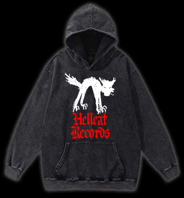 Hellcat Records Vintage Washed 100% Cotton Hoodie