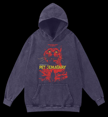 Pet Sematary Vintage Washed 100% Cotton Hoodie