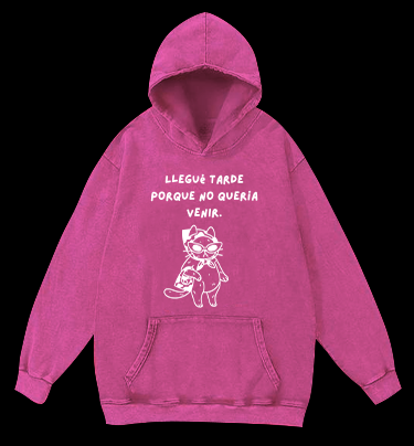 Hidden Light Traces Bear Vintage Washed 100% Cotton Hoodie