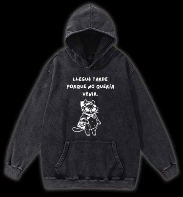 Hidden Light Traces Bear Vintage Washed 100% Cotton Hoodie